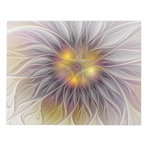 Leuchtende farbenfrohe Blume, abstrakter moderner  Notizblock