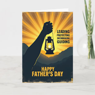 Leuchtende Fathers Day Szene Karte