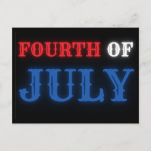 Leuchtende Fourth-of-July-Grußkarte Postkarte
