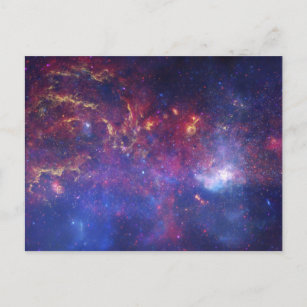 Leuchtende Galaxie im Weltraum Postkarte