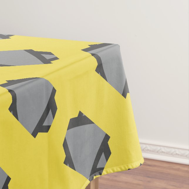 Leuchtende gelbe graue geometrische Monogramm Tischdecke (Beispiel)