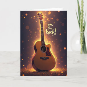 Leuchtende Gitarre Sohn Du Rockst Karte