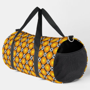 Leuchtende goldene Punkte Schwarz-Weiß-Gittermuste Duffle Bag