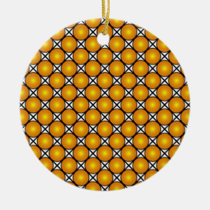 Leuchtende goldene Punkte Schwarz-Weiß-Gittermuste Keramik Ornament