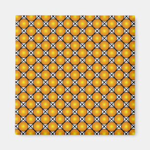 Leuchtende goldene Punkte Schwarz-Weiß-Gittermuste Magnet