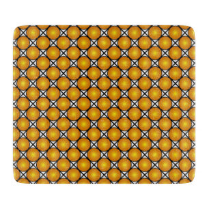 Leuchtende goldene Punkte Schwarz-Weiß-Gittermuste Schneidebrett