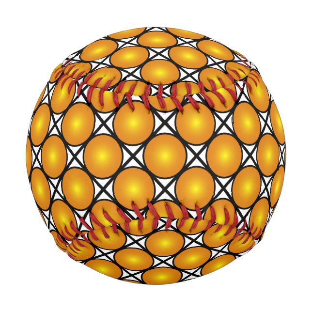 Leuchtende goldene Punkte Schwarz-weißes Gittermus Baseball (Vorderseite)