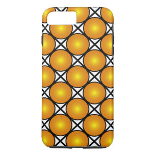 Leuchtende goldene Punkte Schwarz-weißes Gittermus Case-Mate iPhone Hülle