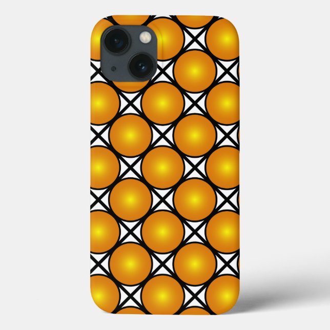 Leuchtende goldene Punkte Schwarz-weißes Gittermus Case-Mate iPhone Hülle (Rückseite)