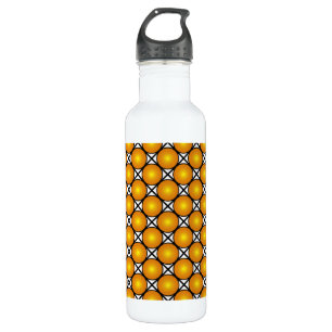 Leuchtende goldene Punkte Schwarz-weißes Gittermus Edelstahlflasche