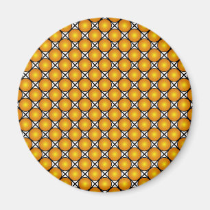 Leuchtende goldene Punkte Schwarz-weißes Gittermus Magnet