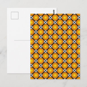 Leuchtende goldene Punkte Schwarz-weißes Gittermus Postkarte