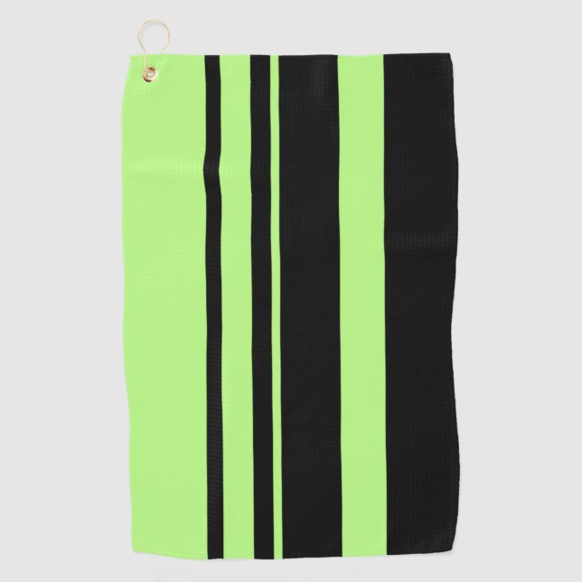 Leuchtende grüne Neonstreifen horizontal Golfhandtuch (Vorderseite)