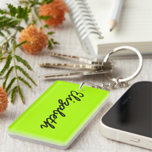 Leuchtende grüne Solid-Farbe Schlüsselanhänger