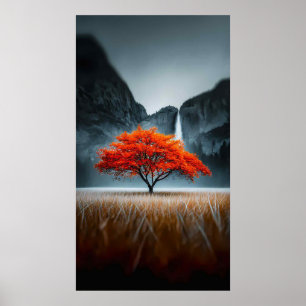 Leuchtende Herbstbaumlandschaft Poster