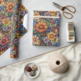 Leuchtende Herbstblüten Geschenkpapier