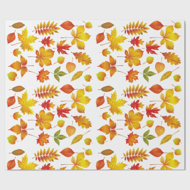 Leuchtende Herbstleaves Geschenkpapier (Flach)