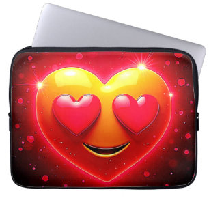 Leuchtende Herz-Augen-Emotion Laptopschutzhülle