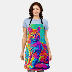 Leuchtende Katze: Farbkatze aus Neon Schürze
