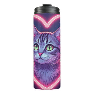 Leuchtende Kitty-Liebeskunst Romantisches Gesche Thermosbecher