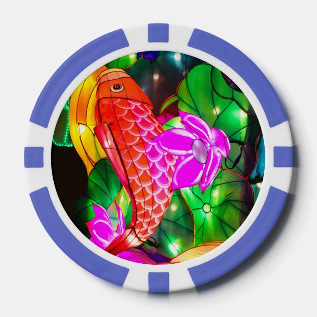 Leuchtende Koi Pokerchips (Vorderseite)