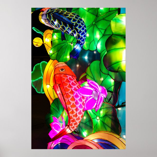 Leuchtende Koi Poster (Vorne)