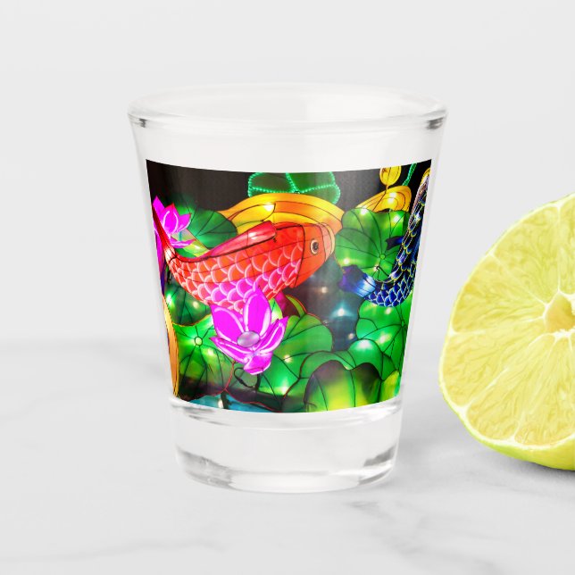 Leuchtende Koi Schnapsglas (Vorderseite)