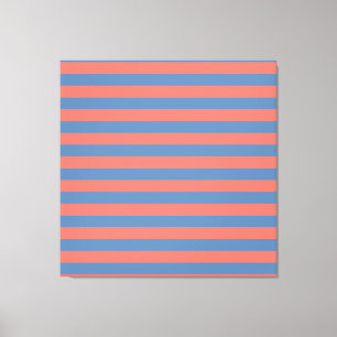 Leuchtende Korallen- und Pazifik-blaue horizontale Leinwanddruck