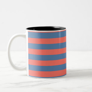 Leuchtende Korallen- und Pazifik-blaue horizontale Zweifarbige Tasse