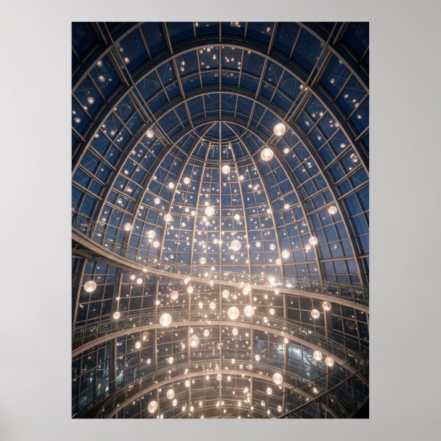 Leuchtende Kuppel-Lichtinstallation Poster (Vorne)