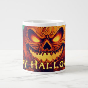 Leuchtende Kürbiskerzen Verdrehte Bäume Kunst Jumbo-Tasse