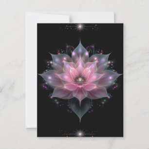 Leuchtende Lotusblume - Hellrosa Schwarze Blüten Postkarte