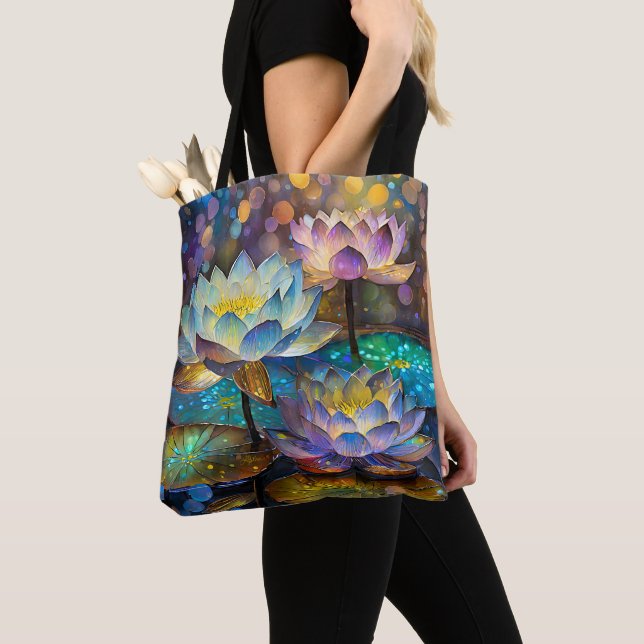 Leuchtende Lotusblumen Trio Tasche (Von Nahem)