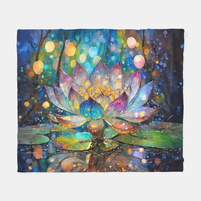 Leuchtende Lotusblüte Fleecedecke (Vorderseite (Horizontal))