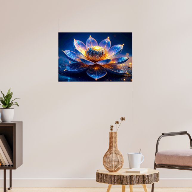 Leuchtende Lotusblüte Poster (Wohnzimmer 3)