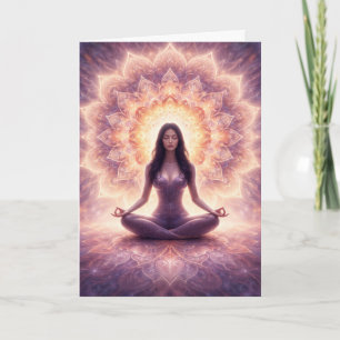 Leuchtende Mandala-Meditationsfrau, benutzerdefini Karte