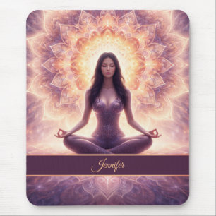 Leuchtende Mandala-Meditationsfrau, benutzerdefini Mousepad
