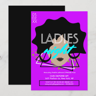 Leuchtende Nachtclub-Damen-Werbeflyer Einladung