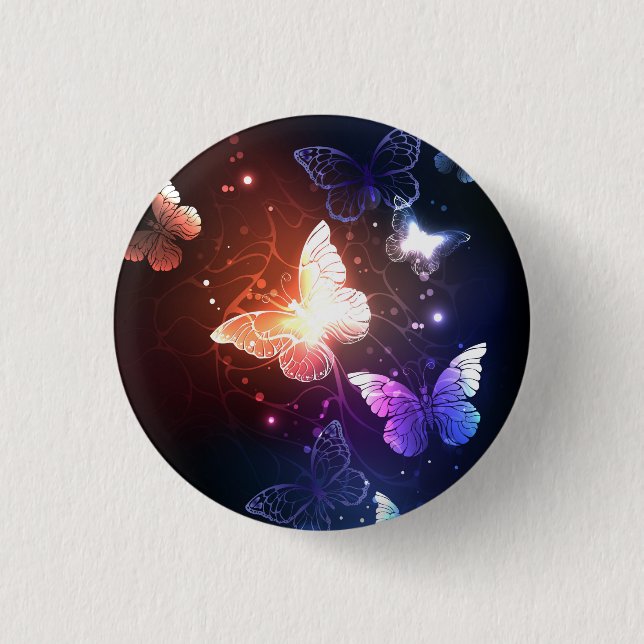 Leuchtende Nachtfalter Button (Vorderseite)