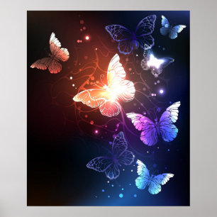 Leuchtende Nachtfalter Poster