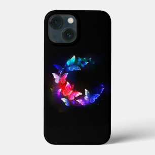 Leuchtende Neon-Nachtfalter auf schwarzem Hintergr Case-Mate iPhone Hülle