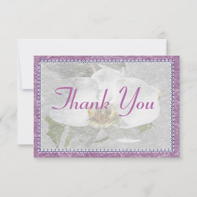 Leuchtende Orchidee danken Ihnen Dankeskarte (Vorderseite)