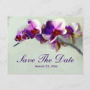 Leuchtende Orchidee, die Save the Date Ankündigungspostkarte