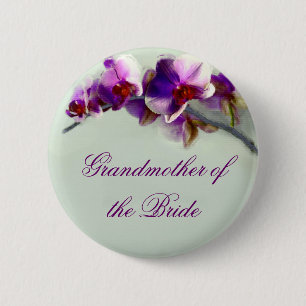 Leuchtende Orchideen-Malerei Button