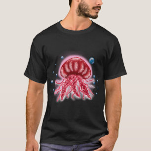 Leuchtende Qualle Zeichnung T-Shirt
