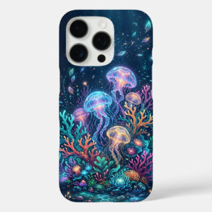 Leuchtende Quallen-Fantasie Unterwasser-Ozean iPhone 16 Pro Hülle