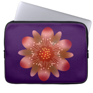 Leuchtende rosa Fantasie-Blume Abstrakte neonfar Laptopschutzhülle