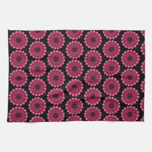 Leuchtende rosa Fantasieblume Abstrakte neonfarb Geschirrtuch