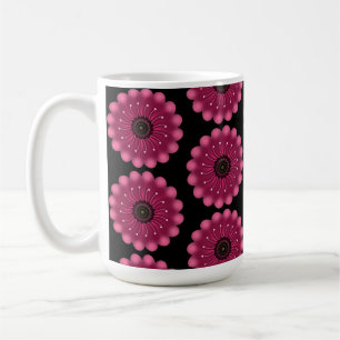 Leuchtende rosa Fantasieblume   Abstrakte neonfarb Kaffeetasse