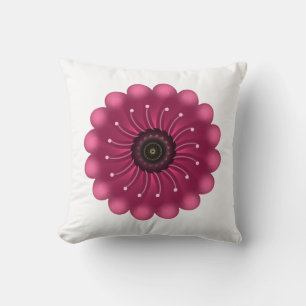 Leuchtende rosa Fantasieblume Abstrakte neonfarb Kissen
